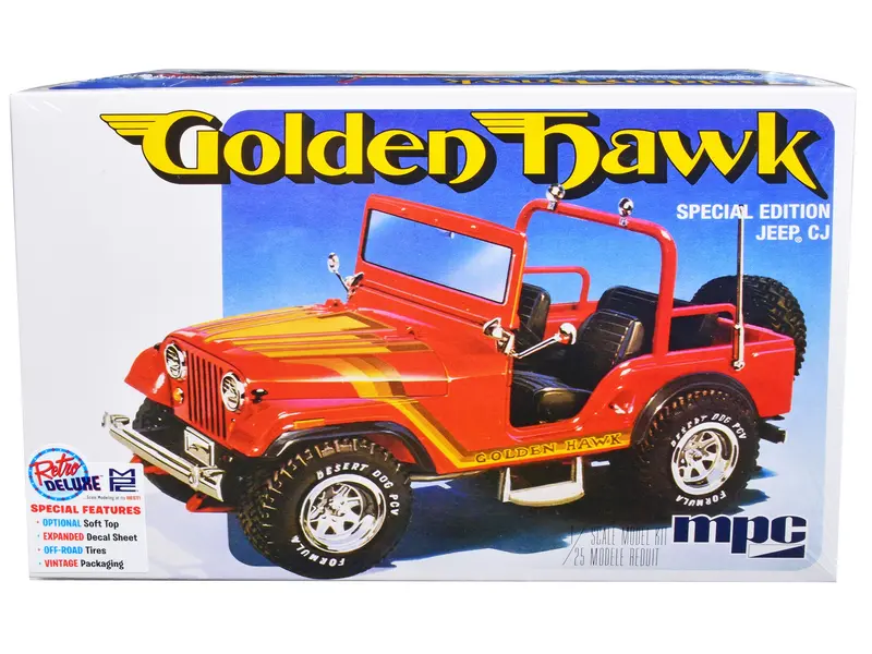 Skill 2 Model Kit 1981 Jeep Cj5 Golden Hawk 1/25 Scale Model Car By Mpc 1