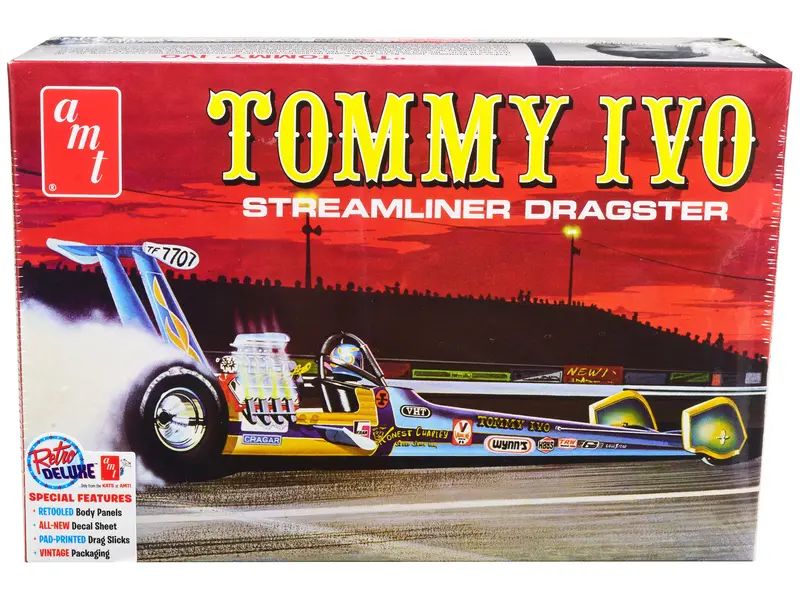 Skill 2 Model Kit Tommy Ivo Streamliner Dragster 1/25 Scale Model By Amt 1