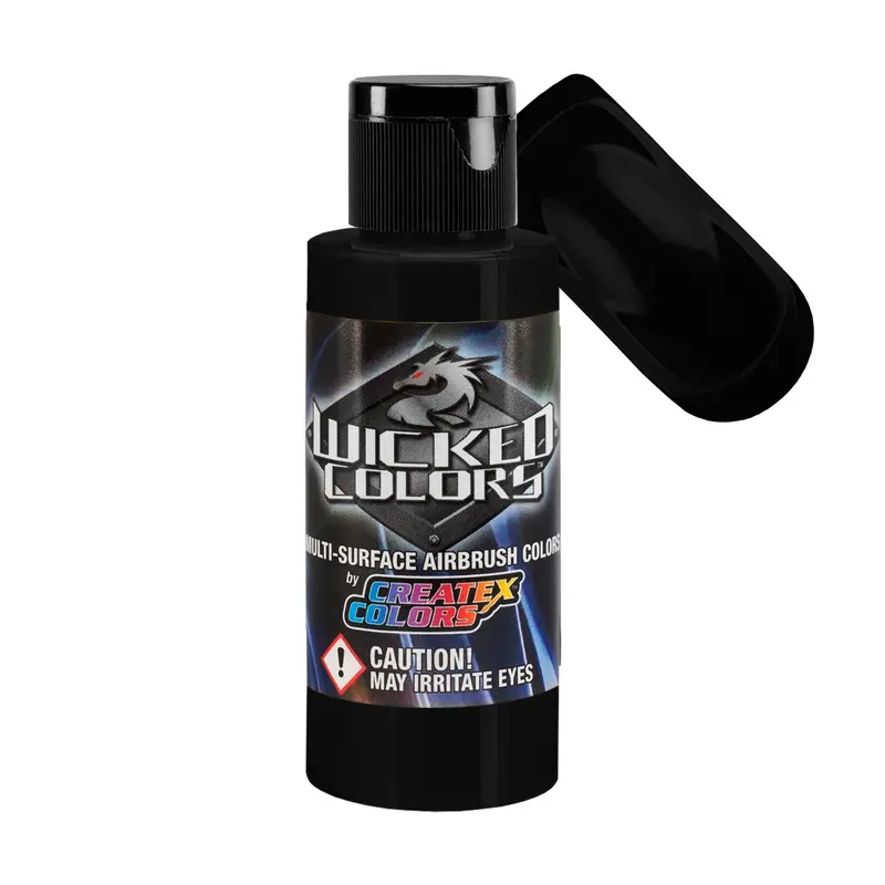 Smoke Black - Wicked Detail Semi Opaque Colors Airbrush Paint, Matte Finish, 2 Oz. 1