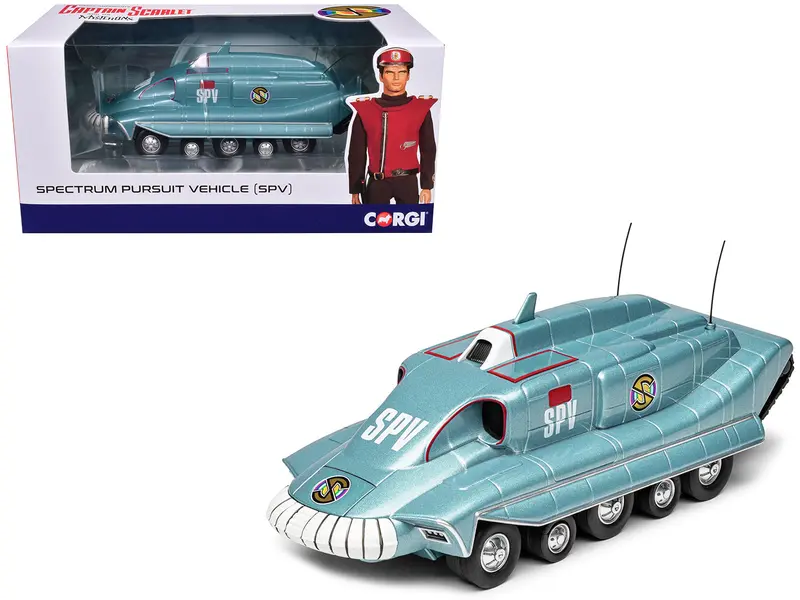 Spectrum Pursuit Vehicle (Spv) Blue Metallic "Captain Scarlet And The Mysterons" (1967-1968) Tv Series Diecast Model By Corgi 1