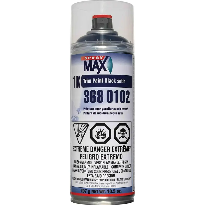 Spraymax 1K Trim Paint Black Satin - Aerosol, 10.5Oz 1