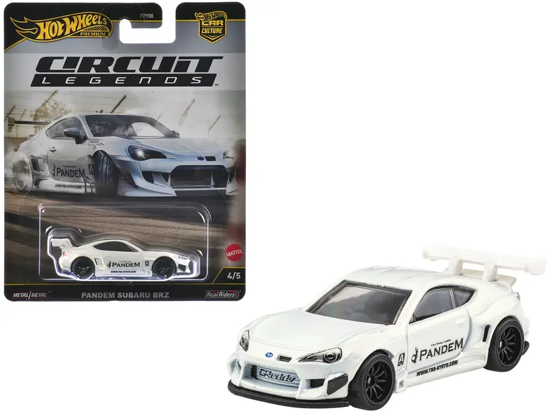 Subaru Brz Pandem Rhd (Right Hand Drive) White Metallic "Circuit Legends" Series Diecast Model Car By Hot Wheels 1