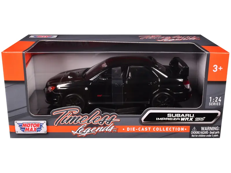 Subaru Impreza Wrx Sti Black 1/24 Diecast Model Car By Motormax 1