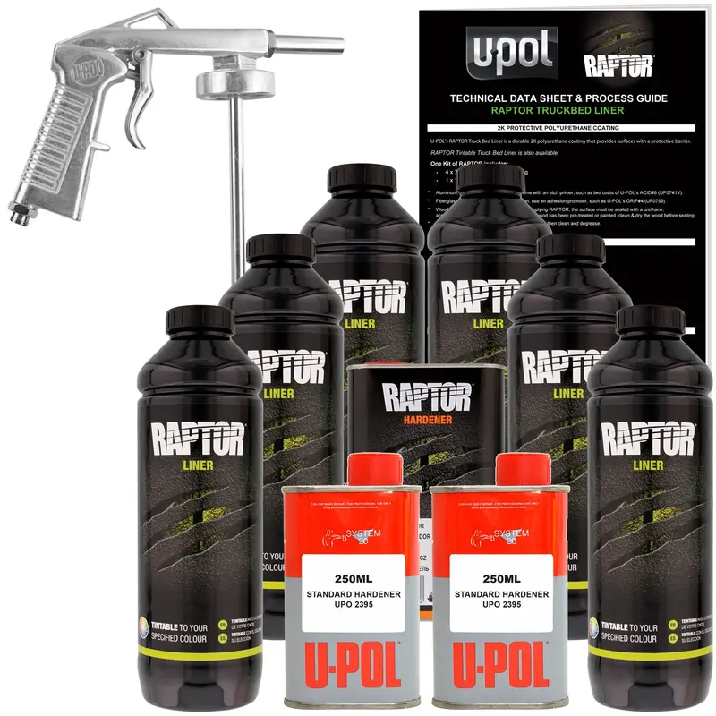 Tintable - U-Pol Urethane Spray-On Truck Bed Liner Kit With Included Spray Gun, 6 Quarts 1