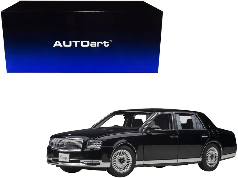 Toyota Century With Curtains Rhd (Right Hand Drive) Black Special Edition 1/18 Model Car By Autoart 1