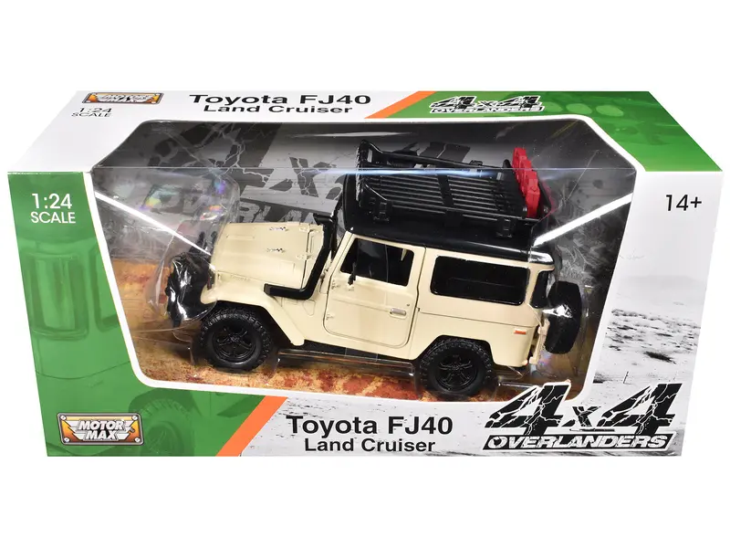 Toyota Fj40 Land Cruiser Beige "4X4 Overlanders" Series 1/24 Diecast Model Car By Motormax 1