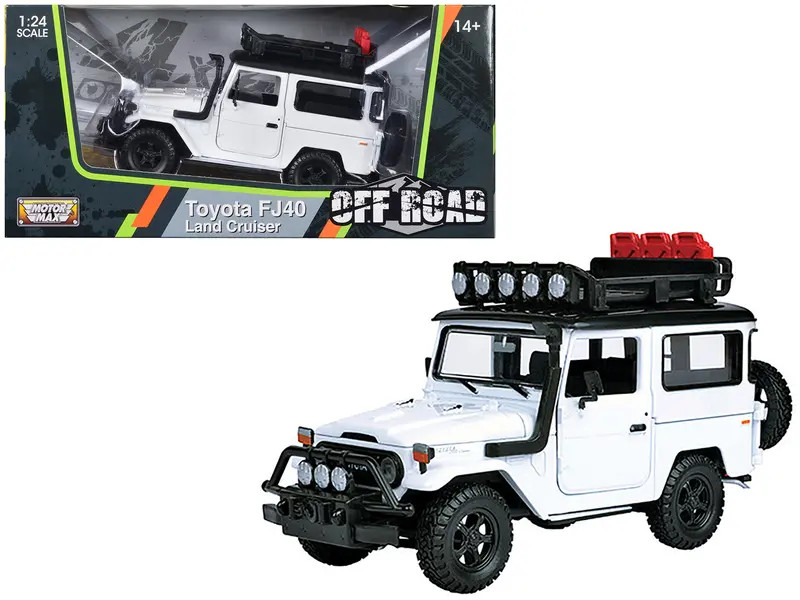 Toyota Fj40 Land Cruiser White "4X4 Overlanders" Series 1/24 Diecast Model Car By Motormax 1