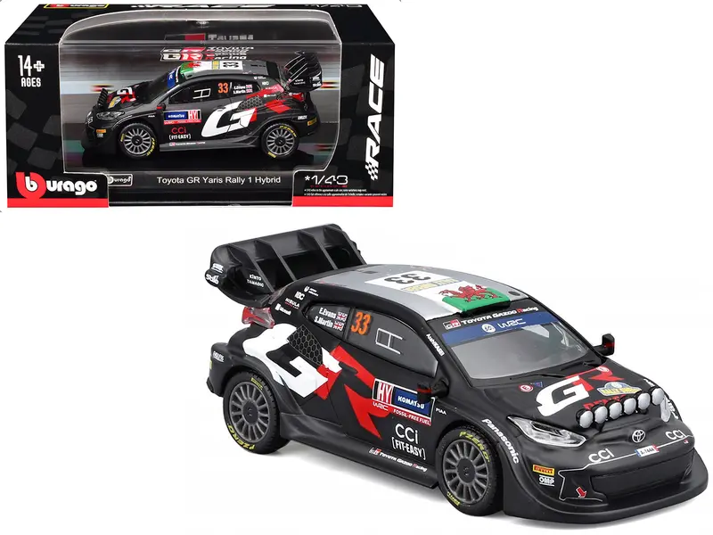 Toyota Gr Yaris Rally1 Hybrid #33 Elfyn Evans - Scott Martin "Toyota Gazoo Racing Wrt" "World Rally Championship" (2024) "Race" Series 1/43 Diecast Model Car By Bburago 1