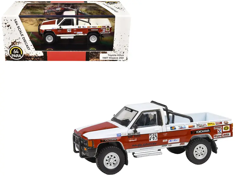 Toyota Hilux Pickup Truck #748 Malcolm Vinje - Mark Hansen "Mojave 250" (1987) 1/64 Diecast Model Car By Paragon Models 1