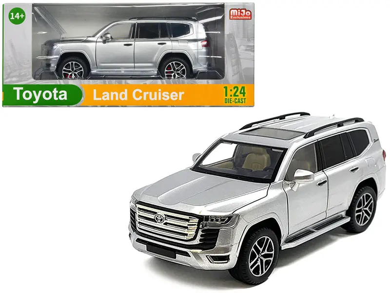 Toyota Land Cruiser Silver Metallic With Sun Roof 1/24 Diecast Model Car 1