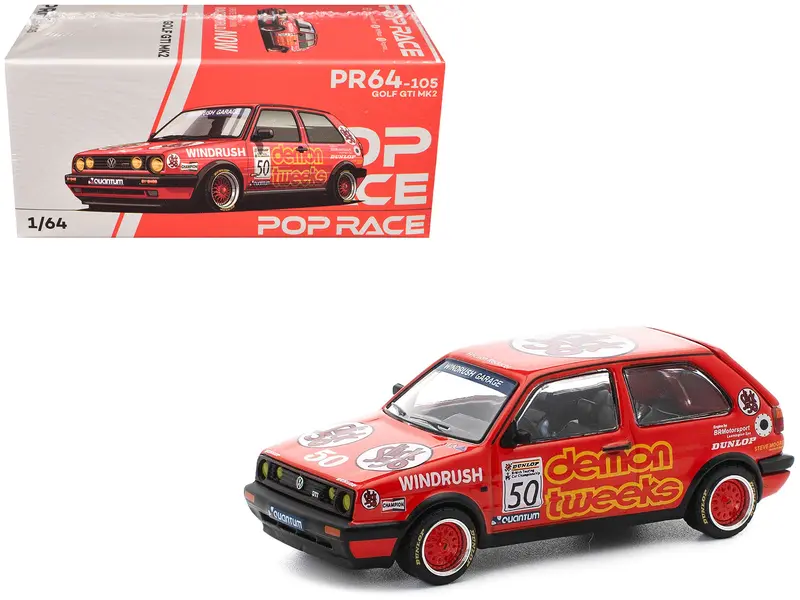 Volkswagen Golf Gti Mk2 #50 Demon Tweeks "British Touring Car Championship" (1988) 1/64 Diecast Model Car By Pop Race 1