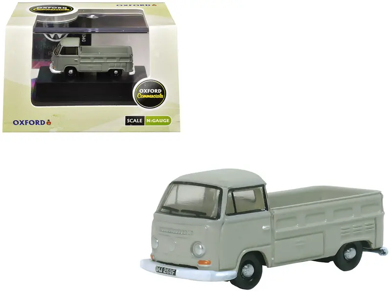 Volkswagen T2 Pickup Truck Light Gray 1/148 (N) Scale Diecast Model Car By Oxford Diecast 1