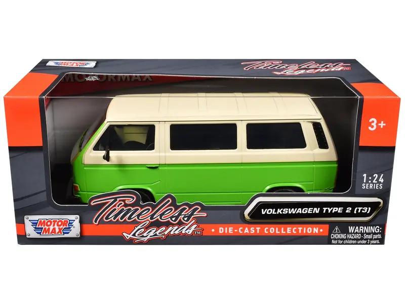 Volkswagen Type 2 (T3) Van Green And Beige "Timeless Legends" Series 1/24 Diecast Model Car By Motormax 1