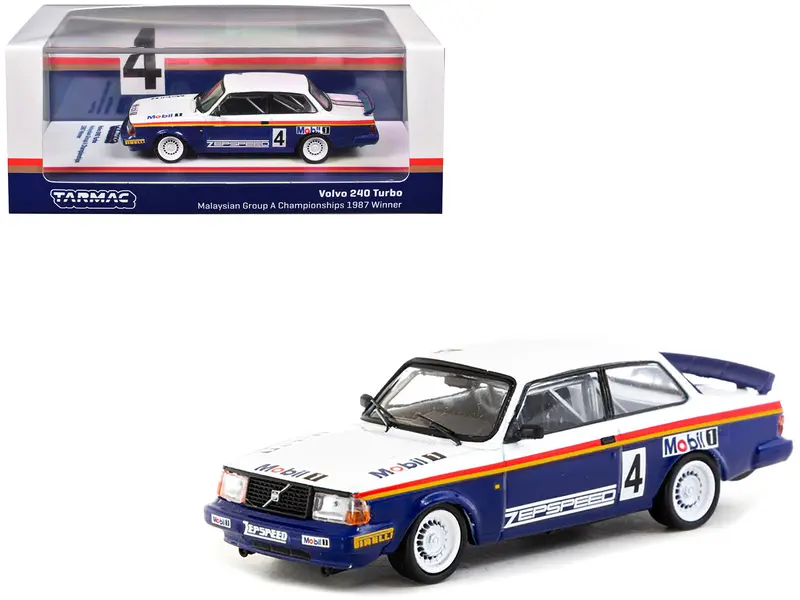 Volvo 240 Turbo #4 Per-Gunnar Andersson Winner "Malaysian Group A Championships" (1987) "Hobby64" Series 1/64 Diecast Model Car By Tarmac Works 1