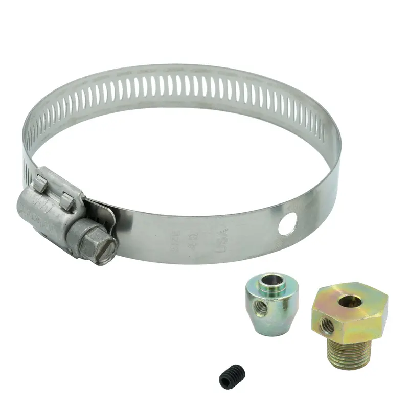 Autometer 3256 Fitting Kit; Thermocouple; 1/8Npt Male W/Set Screw/Band Clamp; Steel 1
