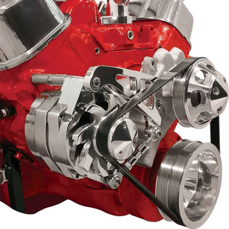 Billet Specialties Fm0207Pc Bbc Alternator Mount Bracket — Mid-Mount, Passenger Side, Low-Profile 1