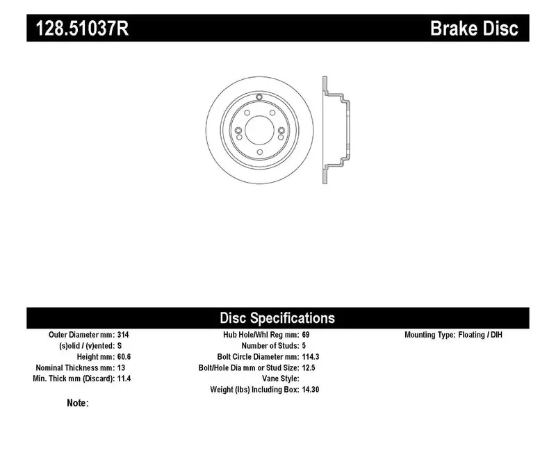 Stoptech 128.51037R Sport Cross-Drilled Rear Right Brake Rotor – Balanced Thermal Management 1
